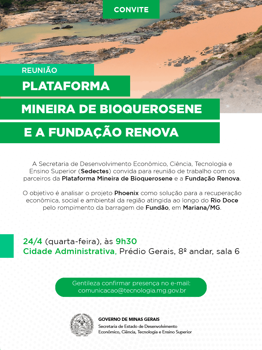 Reunião Plataforma Mineira de Bioquerosene e a Fundação Renova @ Belo Horizonte-MG