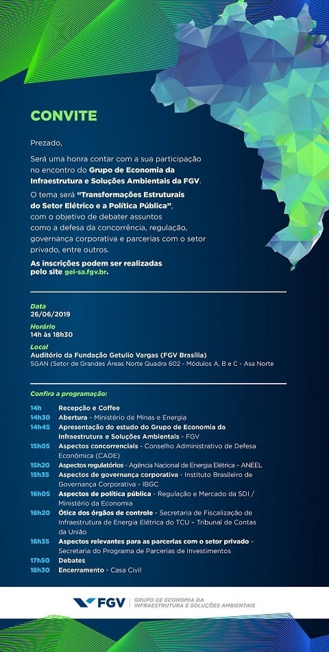 Transformações estruturais do setor elétrico e a política pública @ Brasília-DF