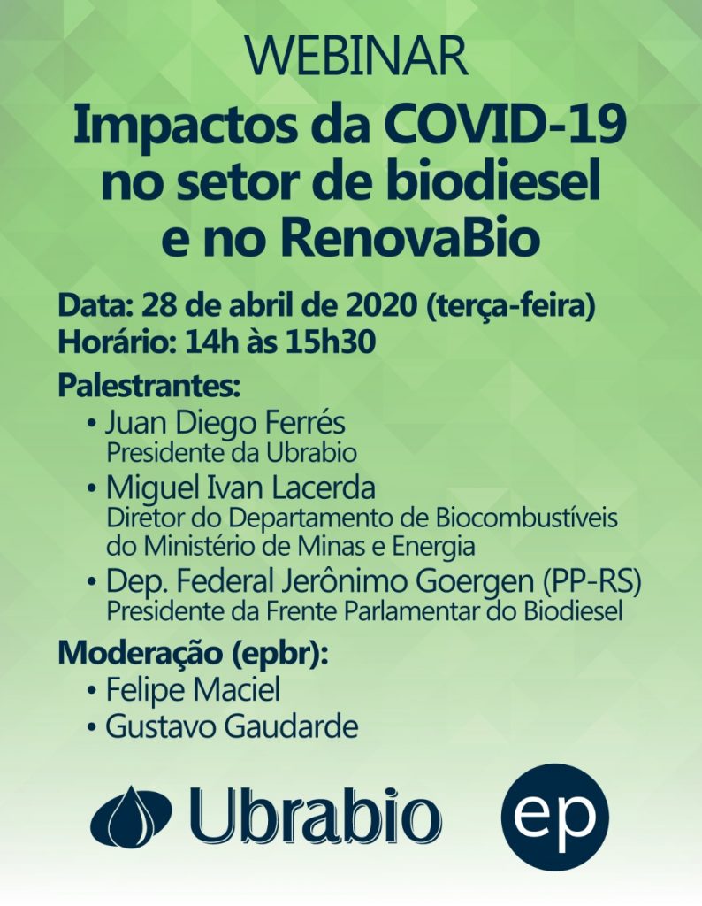WEBINAR: Impactos da COVID-19 no setor de biodiesel e no RenovaBio
