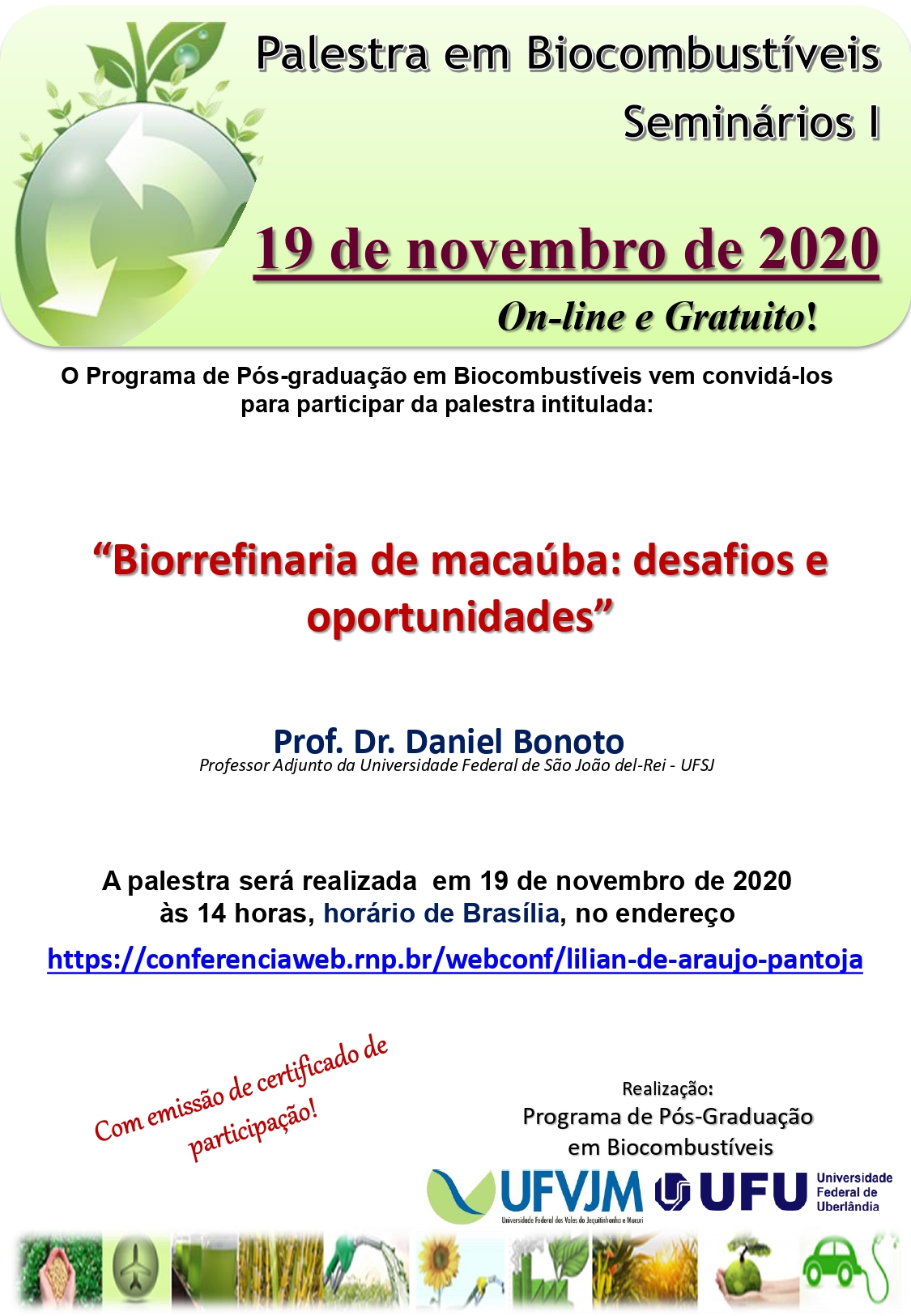 Palestra online | Biorrefinaria de Macaúba: desafios e oportunidades