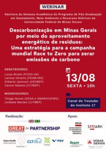Abertura da "Semana Acadêmica do Programa de Pós-graduação em Saneamento, Meio Ambiente e Recursos Hídricos da Universidade Federal de Minas Gerais"