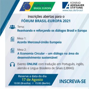 Abertas as inscrições para o Fórum Brasil-Europa 2021