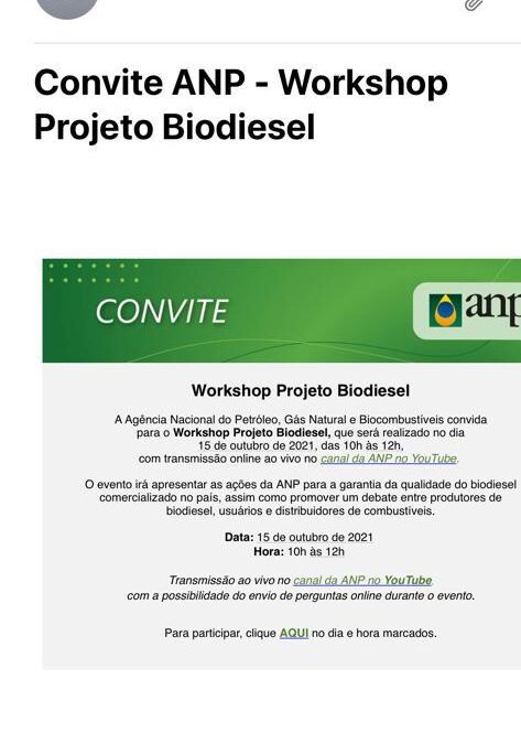 Workshop da ANP debaterá qualidade do biodiesel